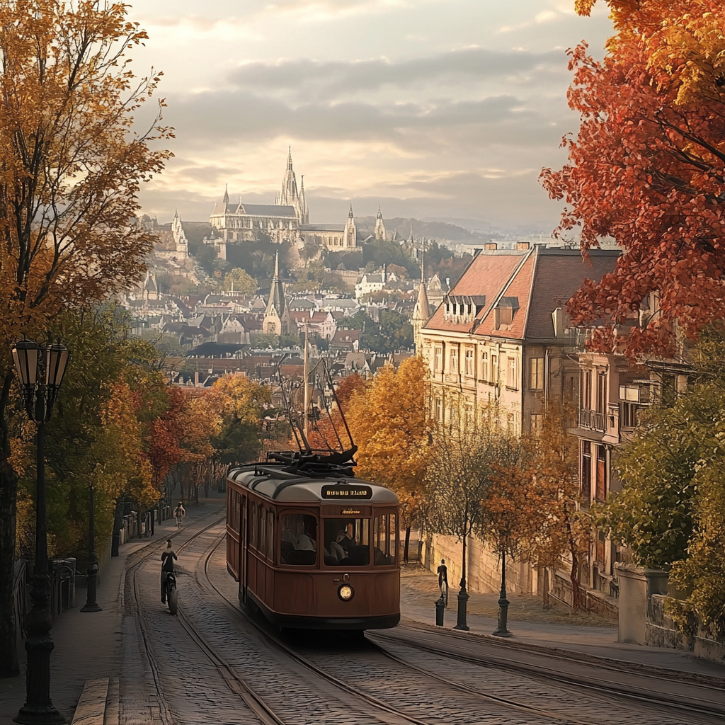 Imaginative photograph of old Budapeste city in 1900s.