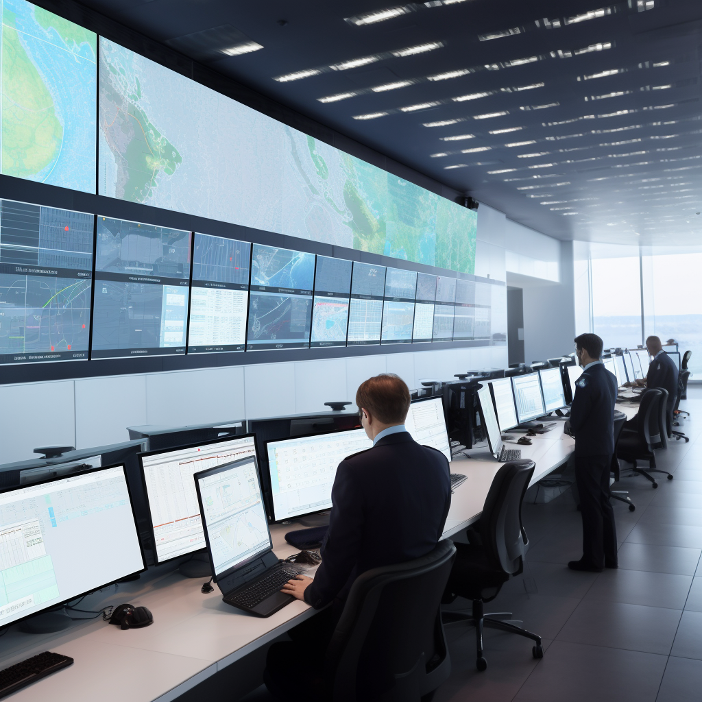 In a control center, teams manage airline operations.