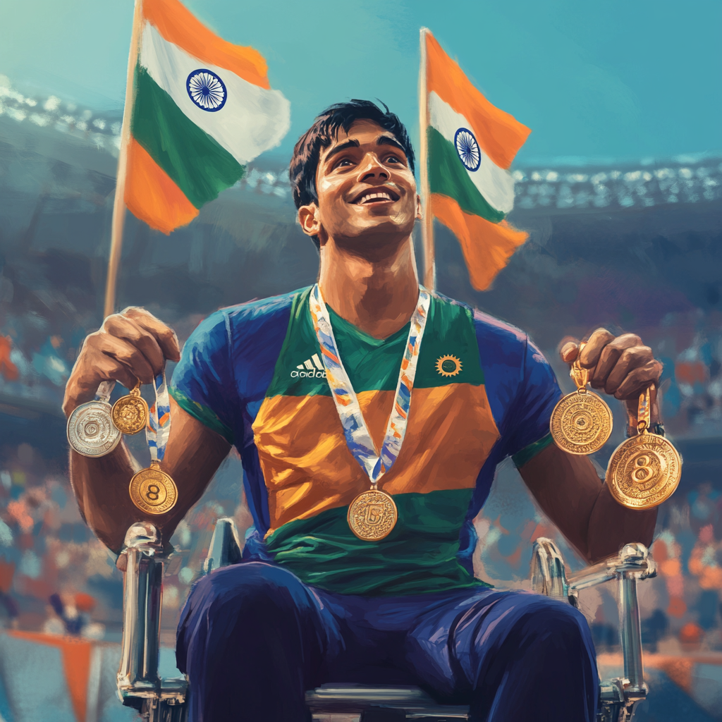 India's Paralympic Triumph: 8 Medals in Vibrant Image