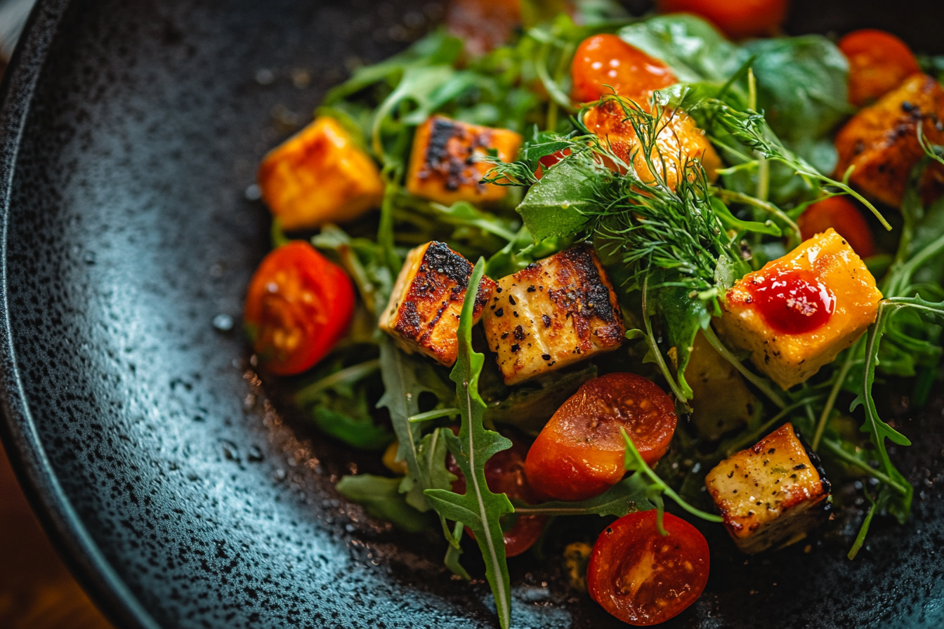 Indulgent top-down shot of TikTok Green Goddess Salad.