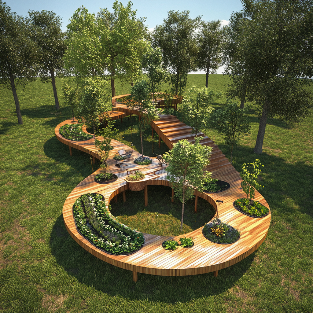 Innovated Gardens and Study Area on University Platform