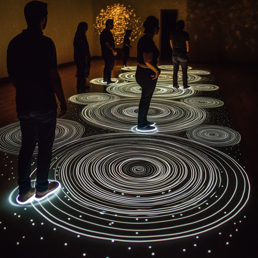 Interactive Sensor Floor with Musical Circles in Michoacan