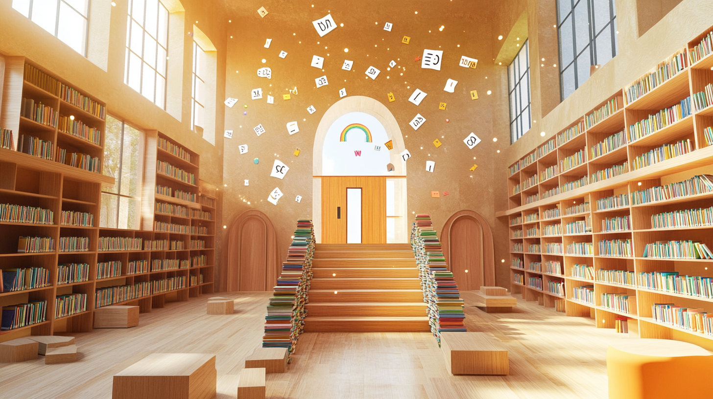 Interior scene of literacy center, promoting educational opportunities.