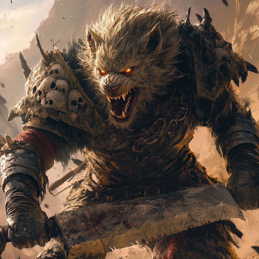 Intimidating Gnoll Pack Lord Leads in Wasteland