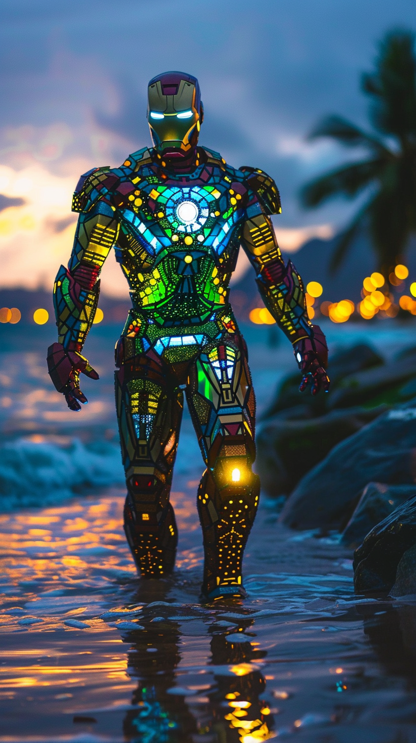 Iron Man's Brazilian-inspired armor with bold colors.