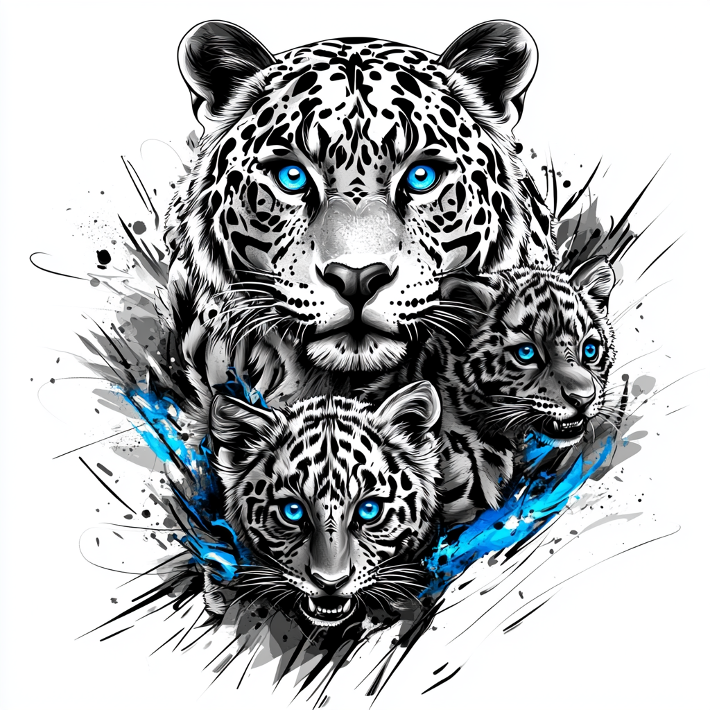 Jaguars and Tiger in Tattoo Art