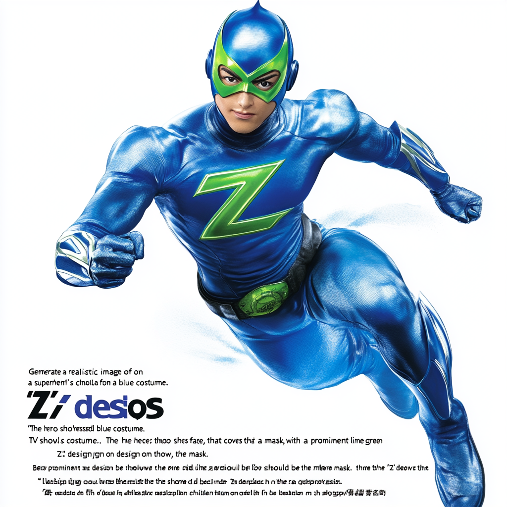 Japanese superhero 'ZACROS' in dynamic blue costume.