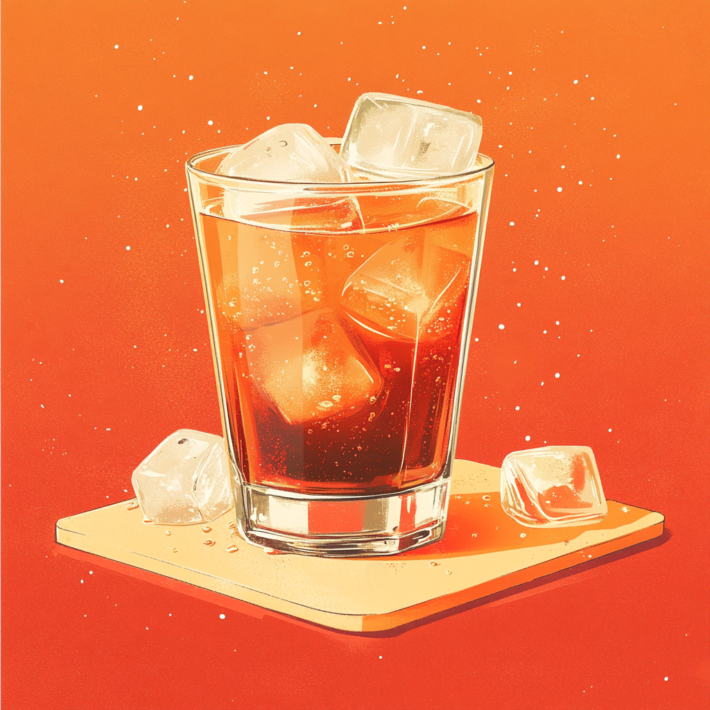 Japanese vintage coffee poster featuring refreshing iced drink