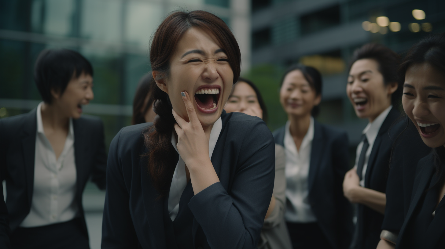 Japanese business women in urgent call