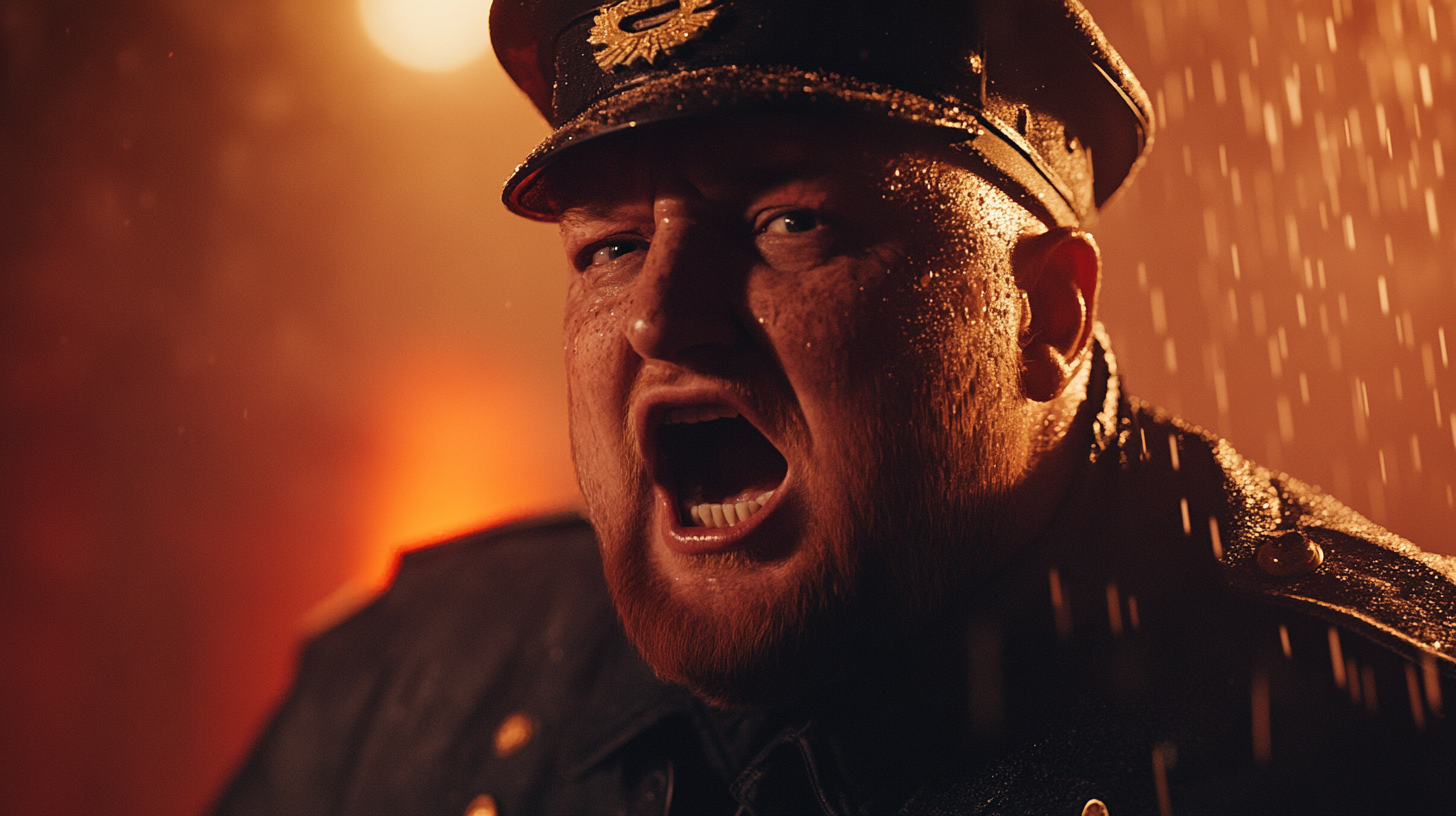 Jelly Roll in WWII uniform under cinematic lighting.