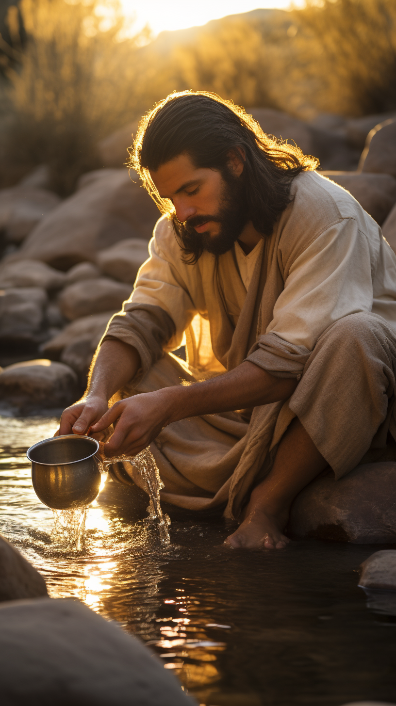 Jesus washing the disciples' feet in ultra-high resolution.