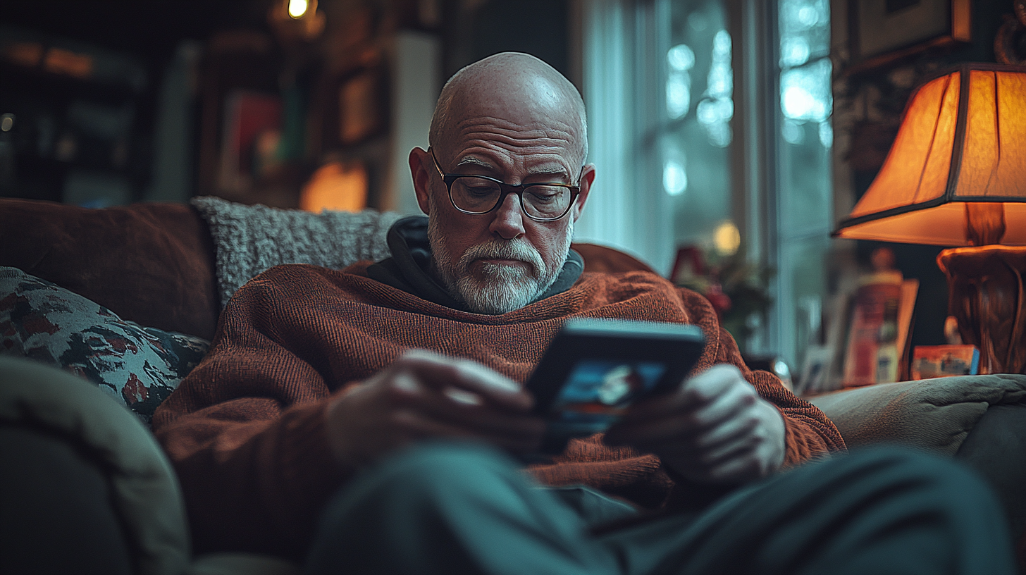 Joe's Frustrated Evening: Watching News and Scrolling Phone