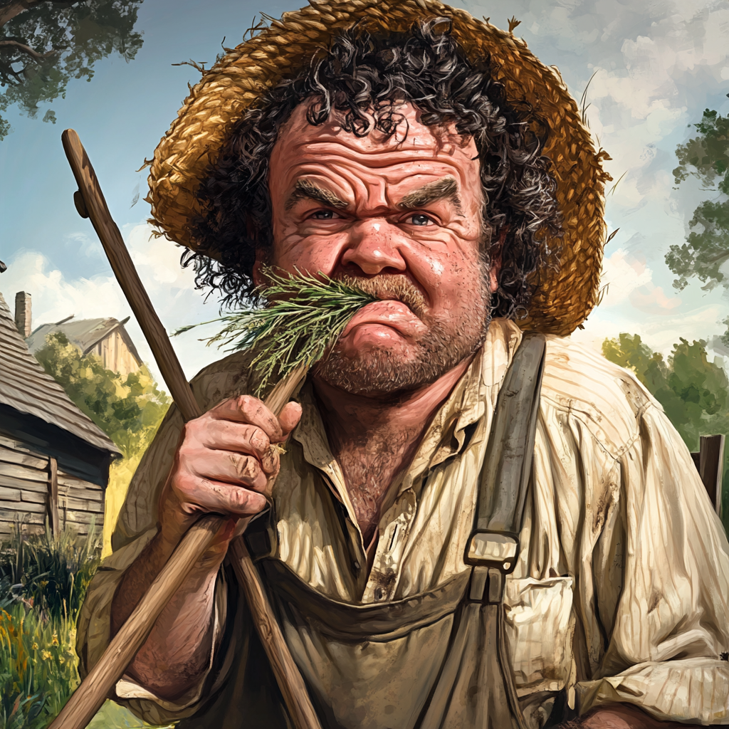 John C Reilly from stepbrothers as dirty farmer.