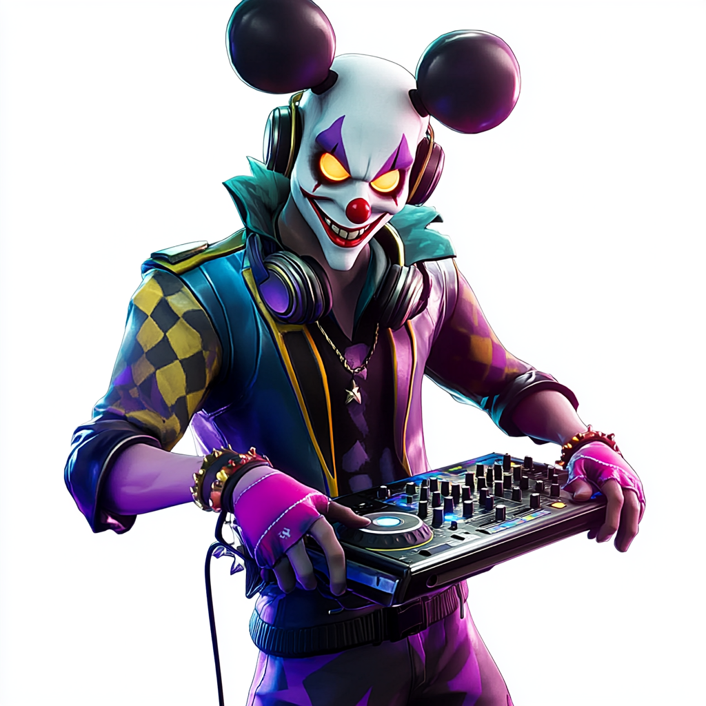 Joker-Faced DJ: Fortnite Style Dead Maus Inspired Rendering