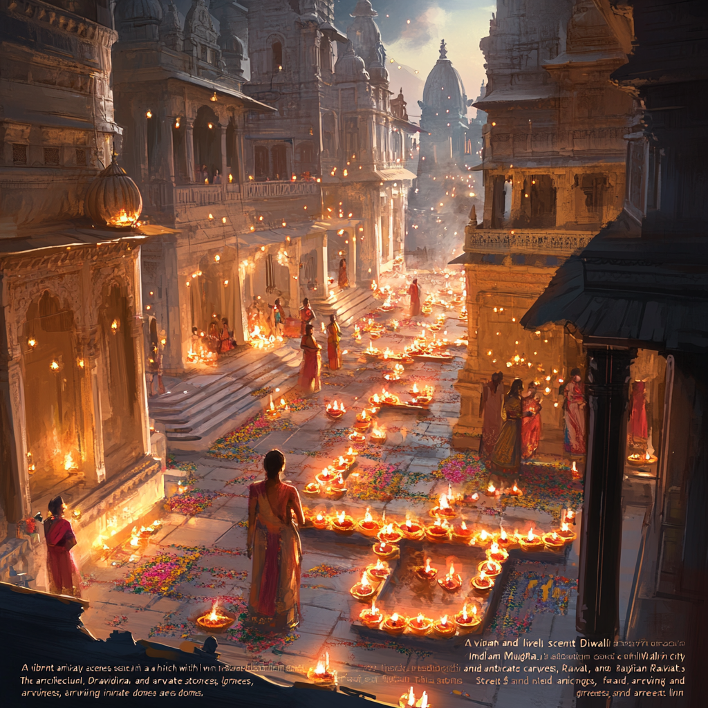 Joyful Diwali Celebration in Historic Indian City