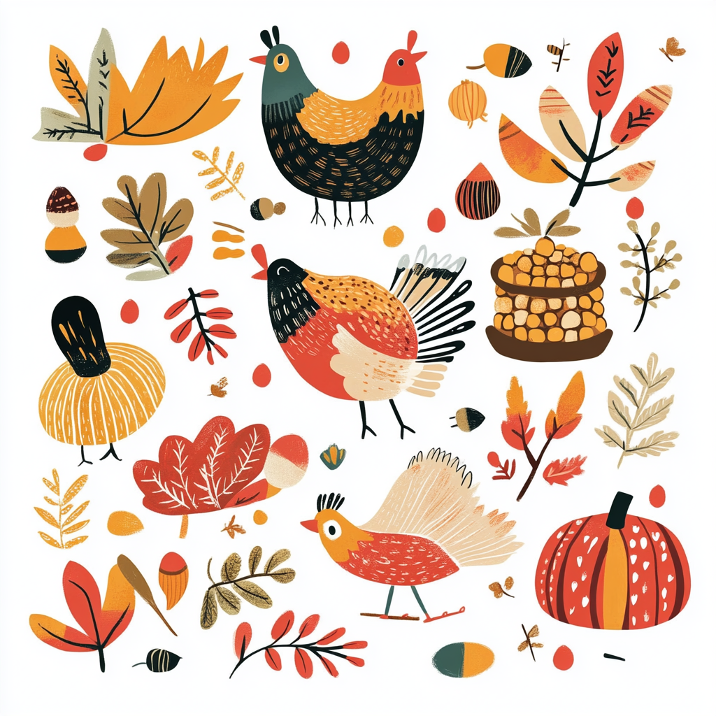 Joyful Thanksgiving Decal with Festive Autumn Elements