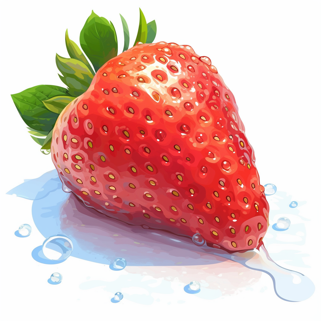 Juicy Strawberry Slide with Ice, Vector, 4K