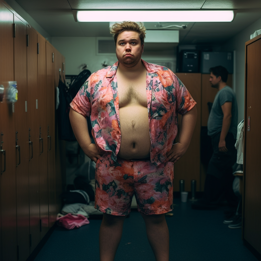 Just gorgeous chubby fat man in locker room.