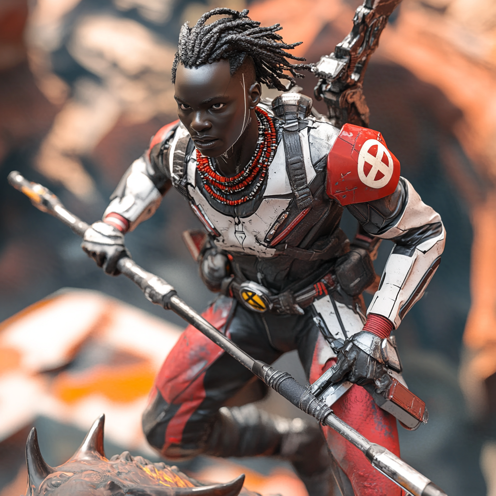 Kenyan Warrior: A Superhero Charge into Battle