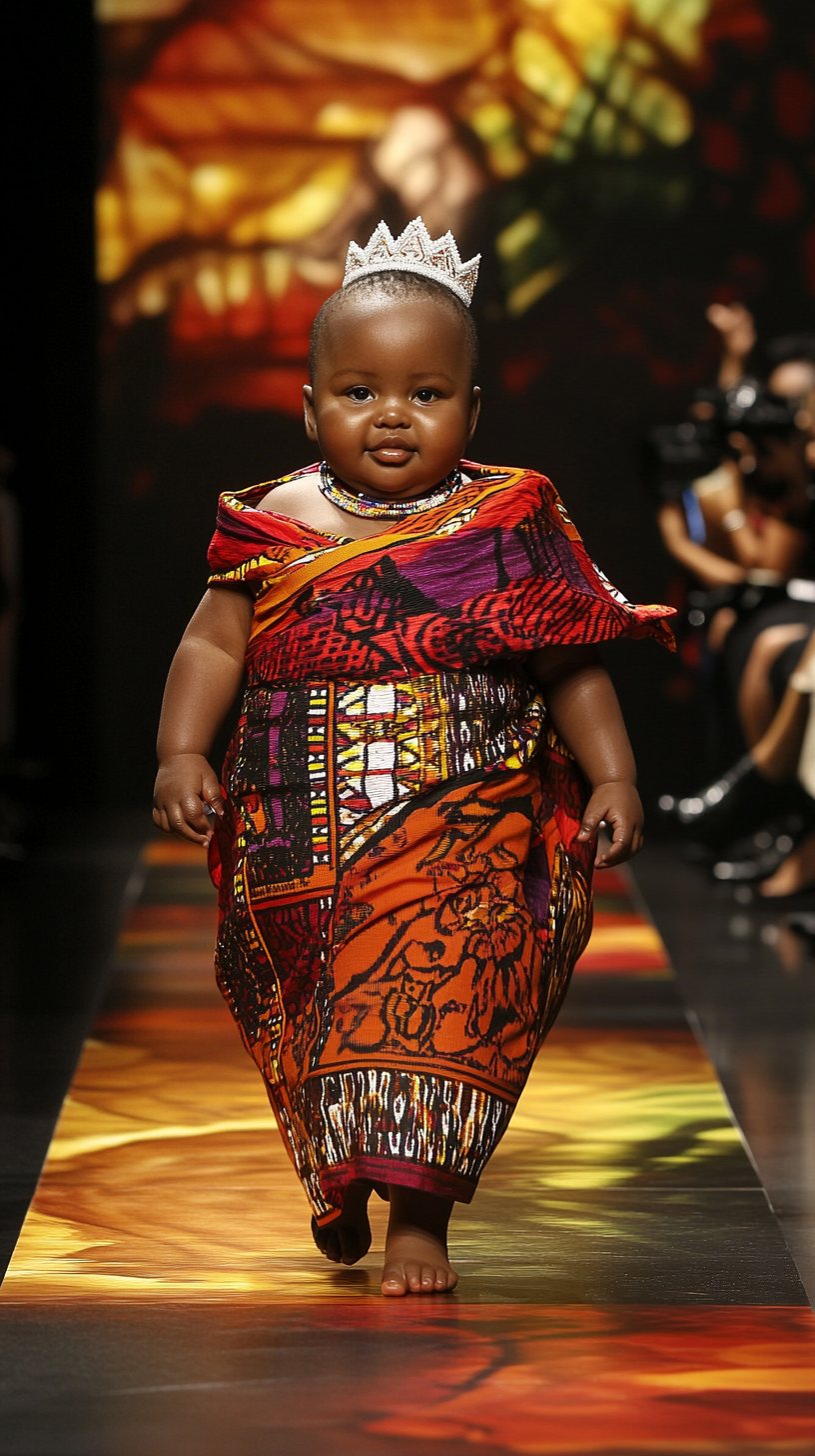 Kenyan baby runway fashion show in Paris