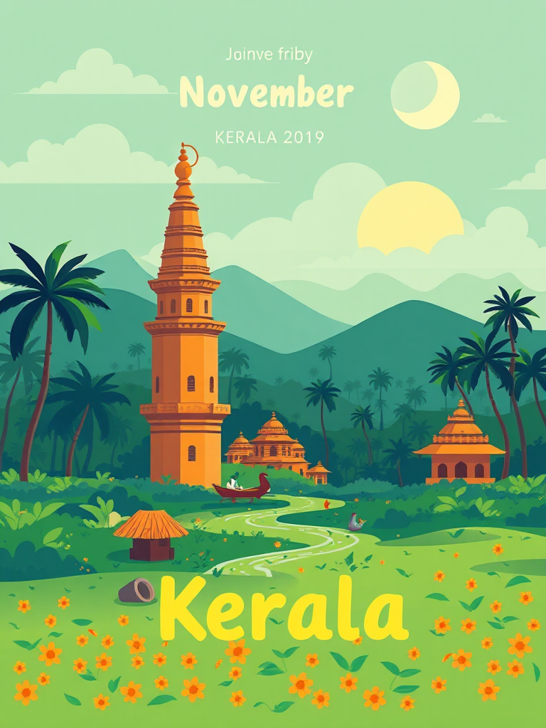 Kerala Day Celebration: Arts and Culture 4K Illustration