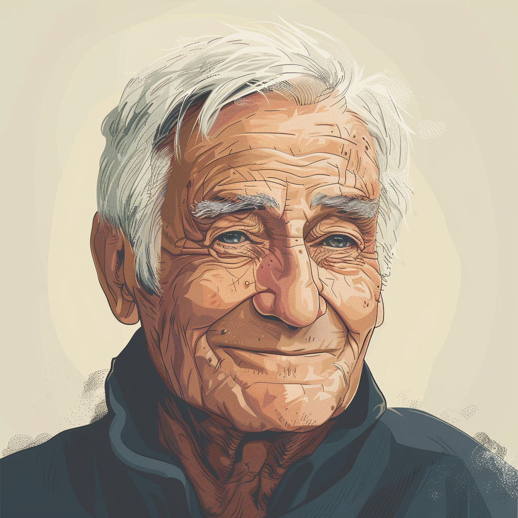 Kind Grandparent Icon: Warm and Friendly Face