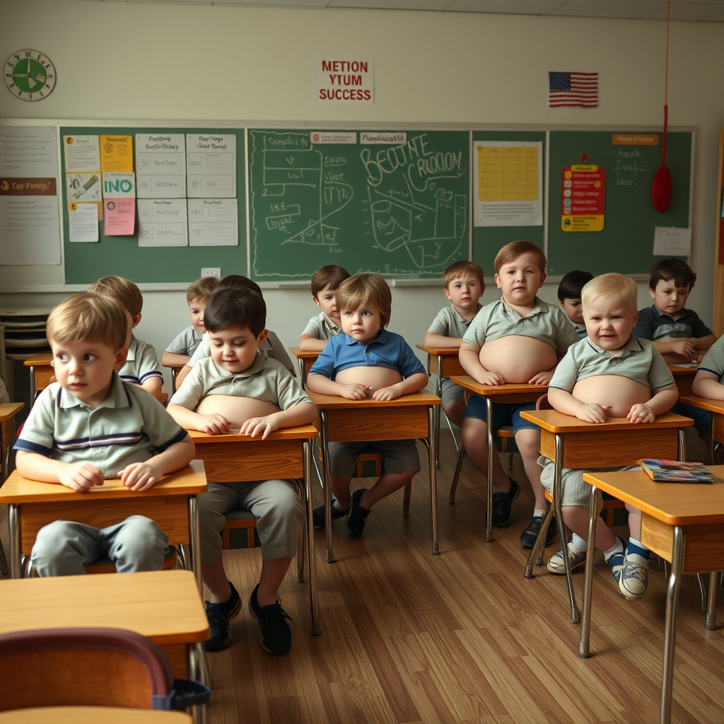 Kindergarten Boys Magically Growing Fat in Classroom
