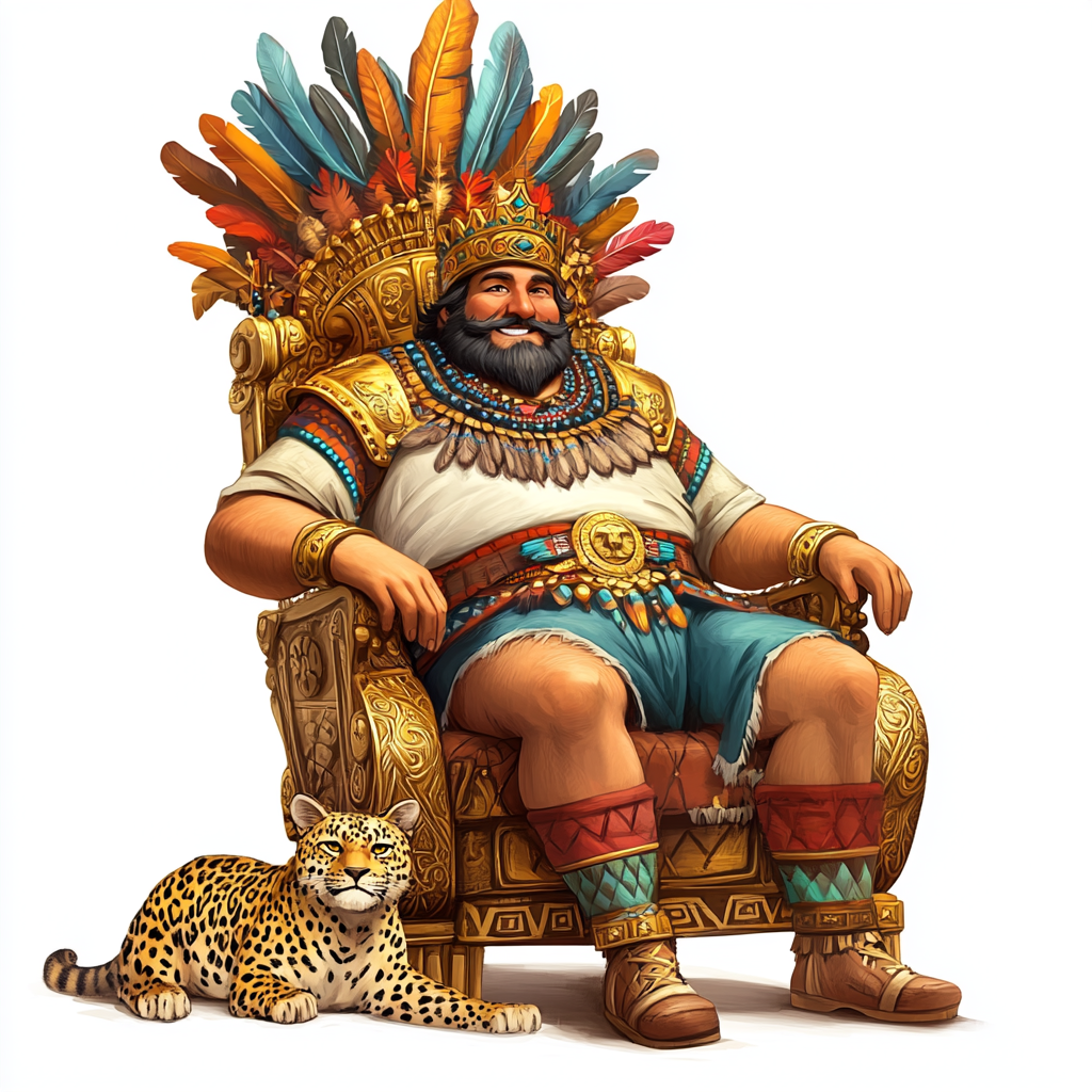 King on Golden Throne with Leopard in Pixar Style 