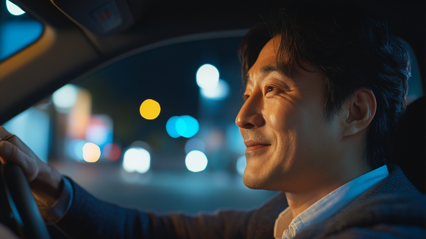 Korean Man Driving UHD Cinematic Photography 8K Shot