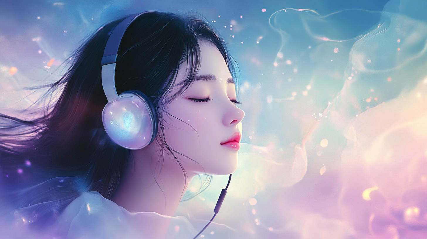 Korean girl bodhisattva lost in music dream