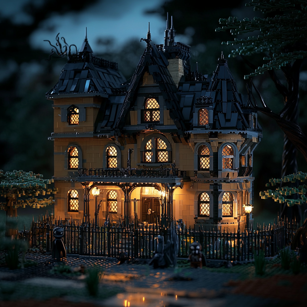 LEGO Addams Family Mansion with creepy Halloween vibes.