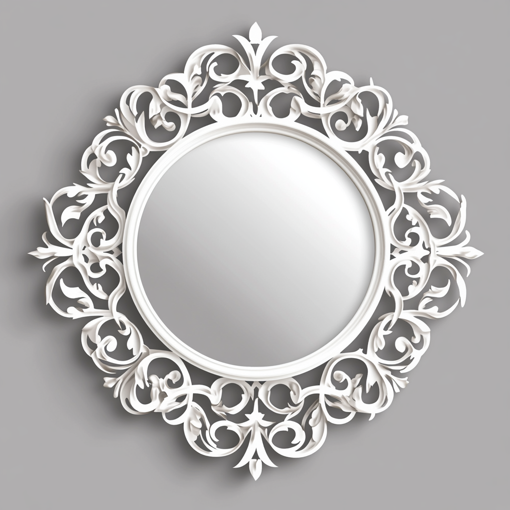 Laser-cut frames for mirrors or decorations