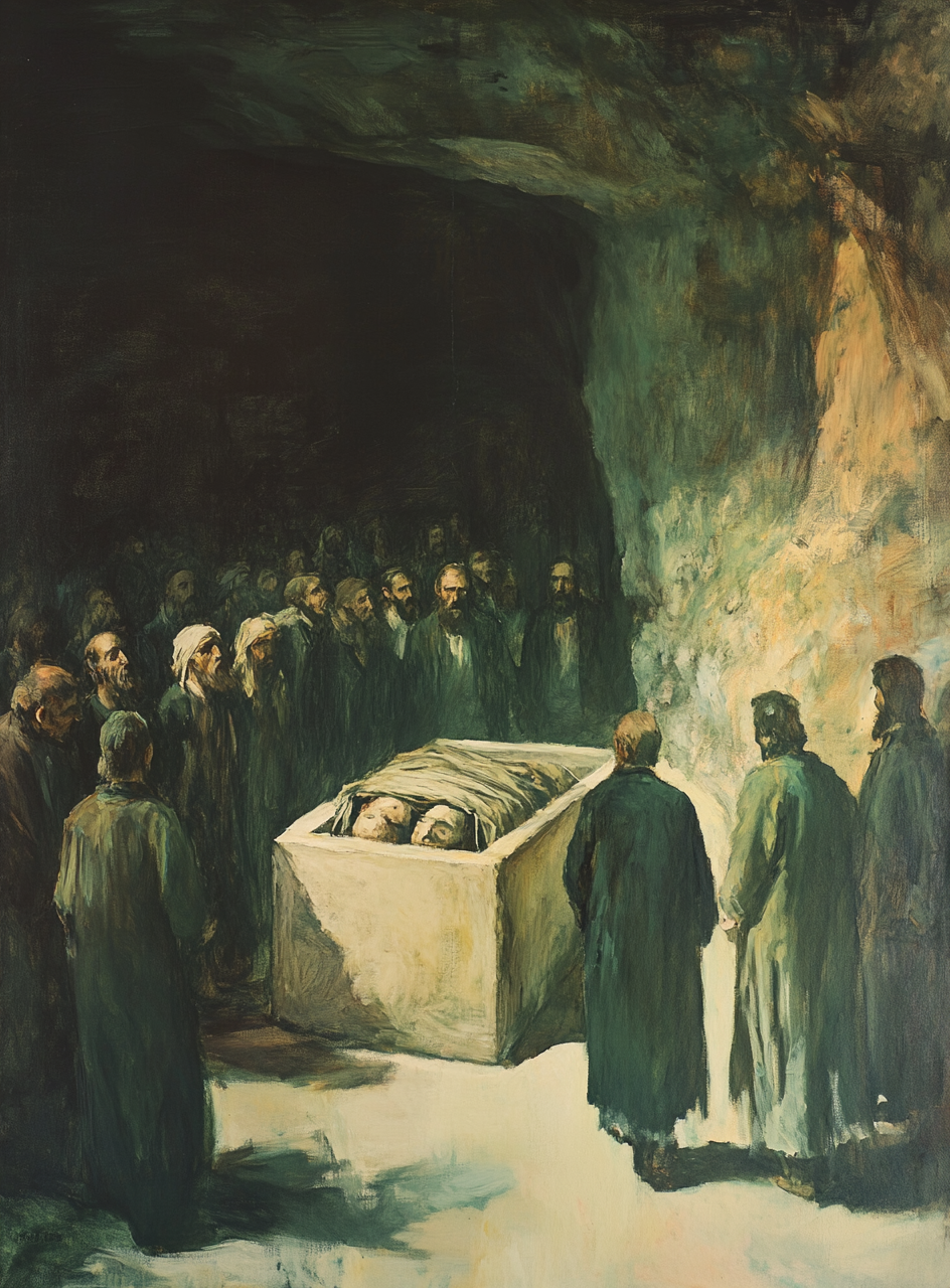 Lazarus Raised from Dead in Beige and Green