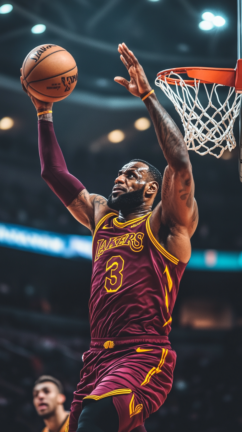 LeBron James shooting basketball, showing resilience through failure.