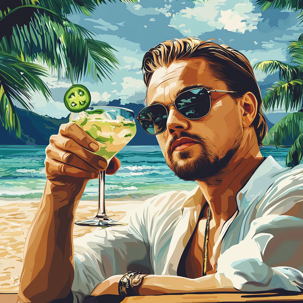 Leonardo Dicaprio drinks tommy margarita with jalapeno.