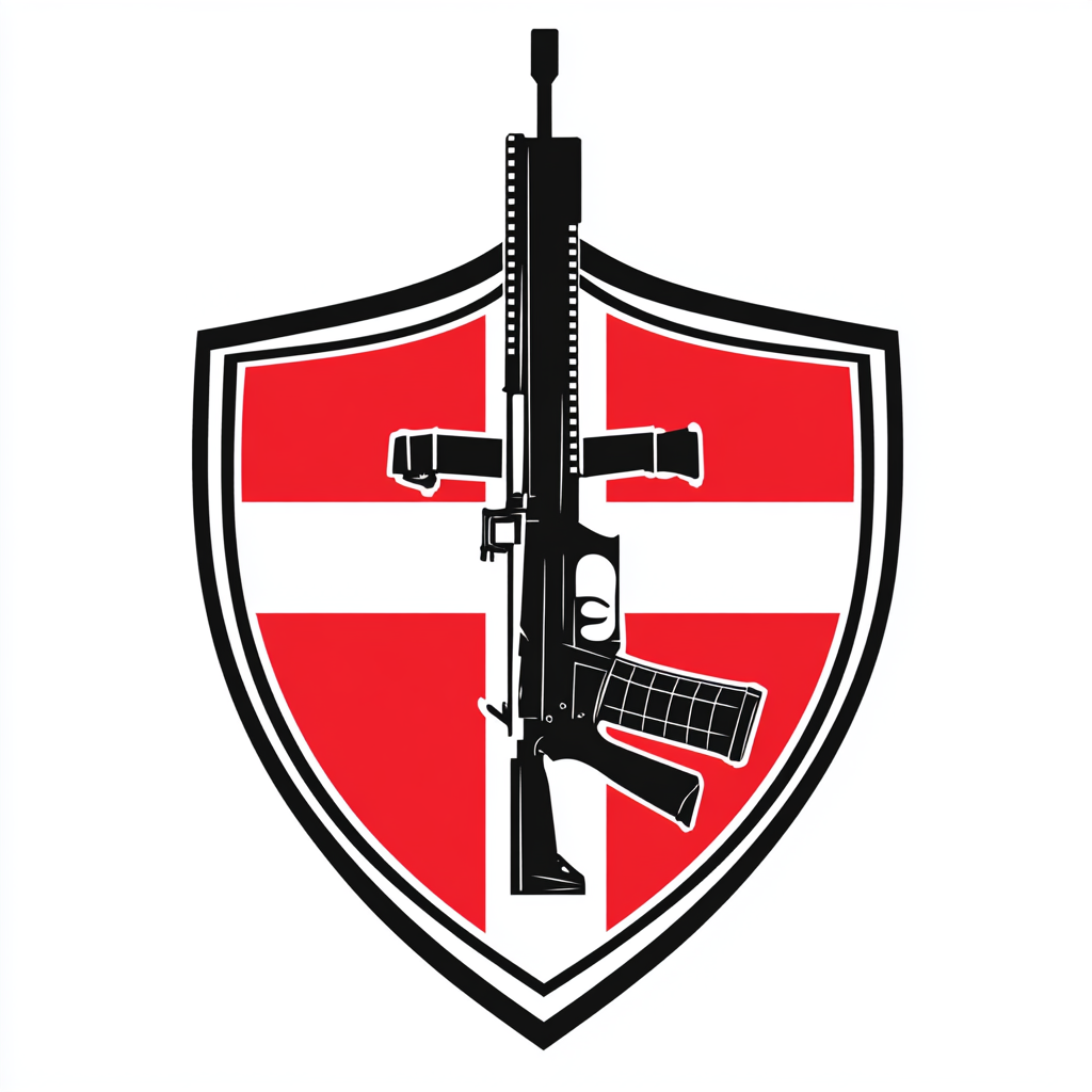 Logo for Christian airsoft group, shield with cross.