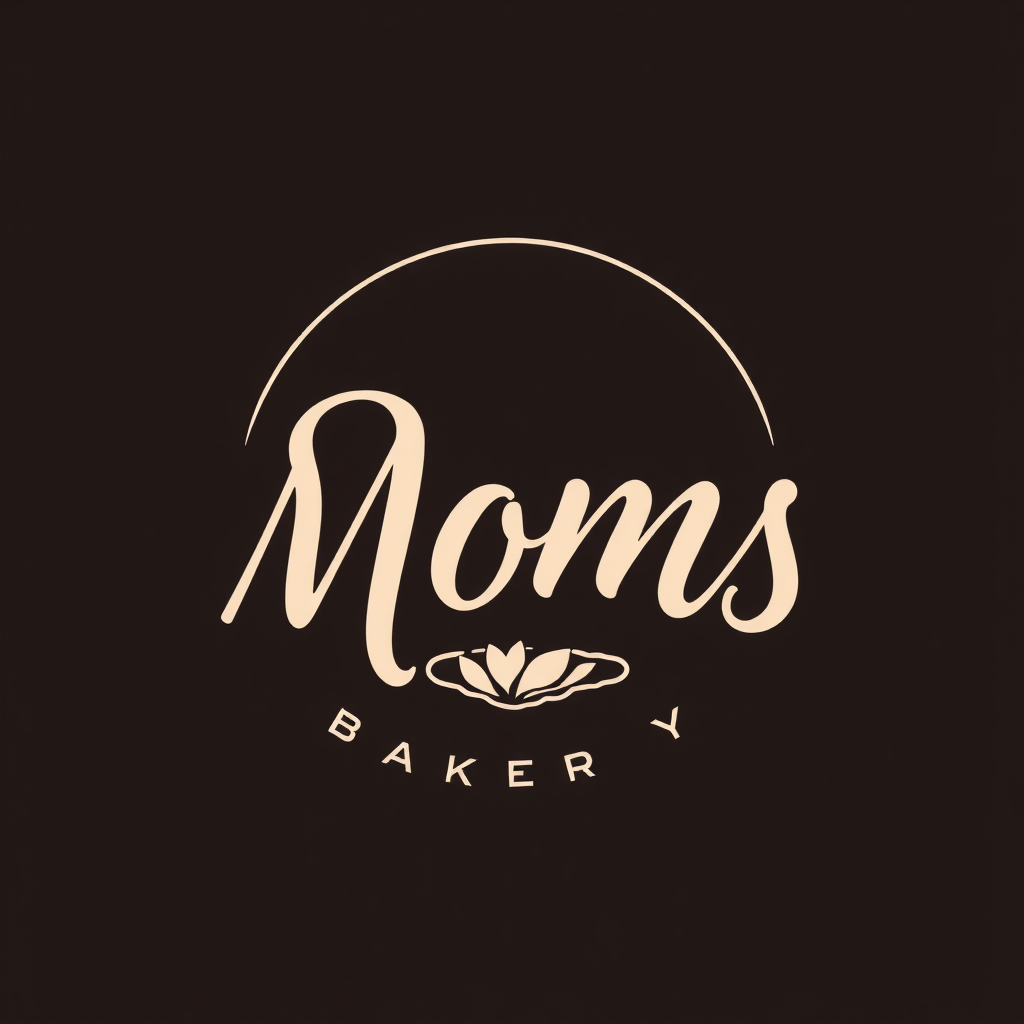 Logo for Mom's Bakery using initials: sleek and minimalist.