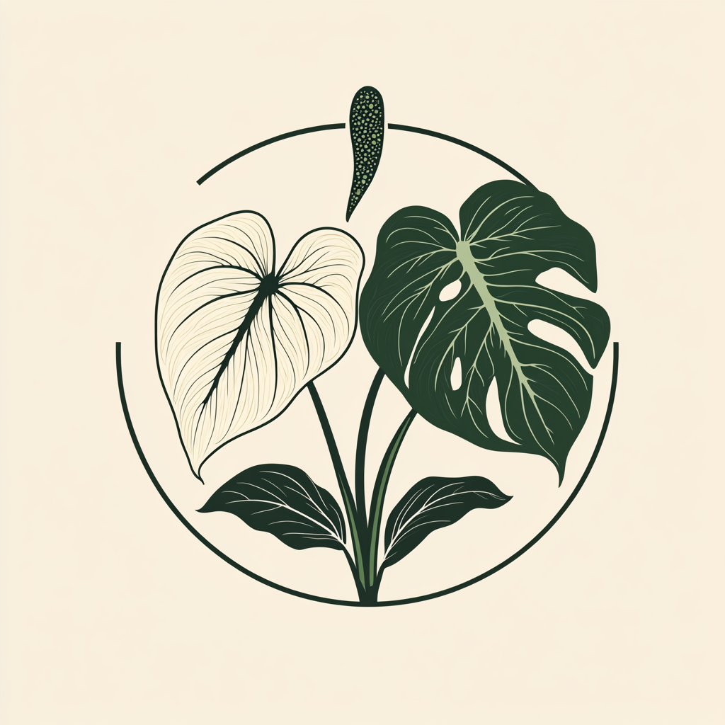 Logo: Minimalist design for Aroid Society plant enthusiasts.