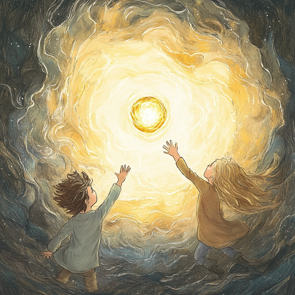 Luna and Sol Reaching the Radiant Heart of Truth