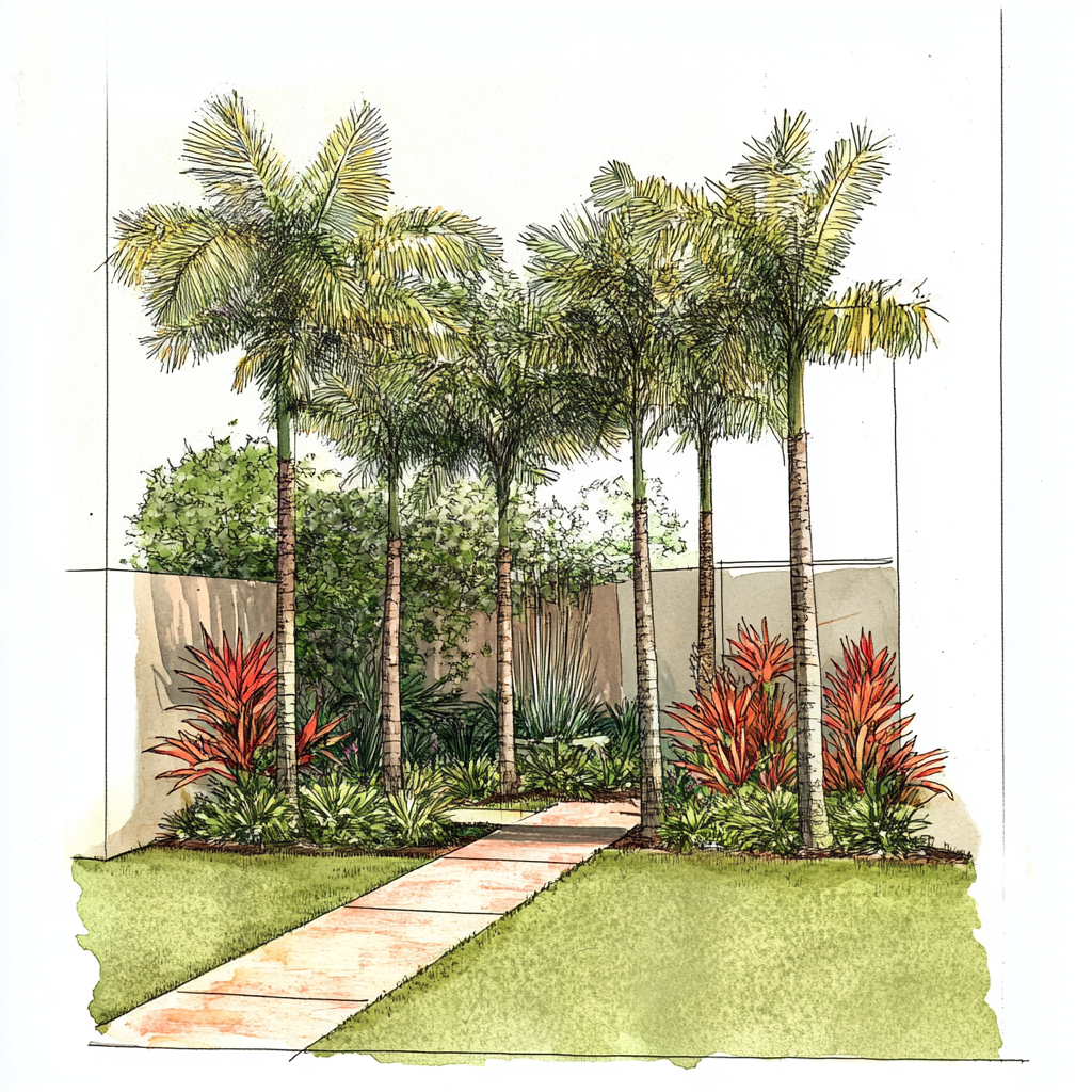 Lush Miami backyard landscaping with native plants 