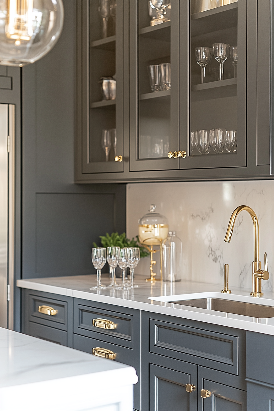 Luxe Gold Accent Kitchen with Opulent Touches.