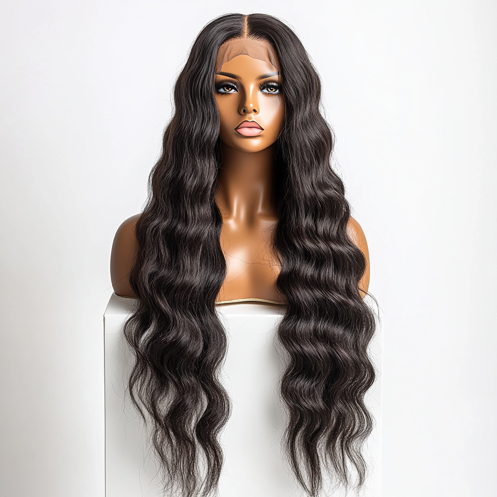 Luxurious Brazilian body wave lace front wig.