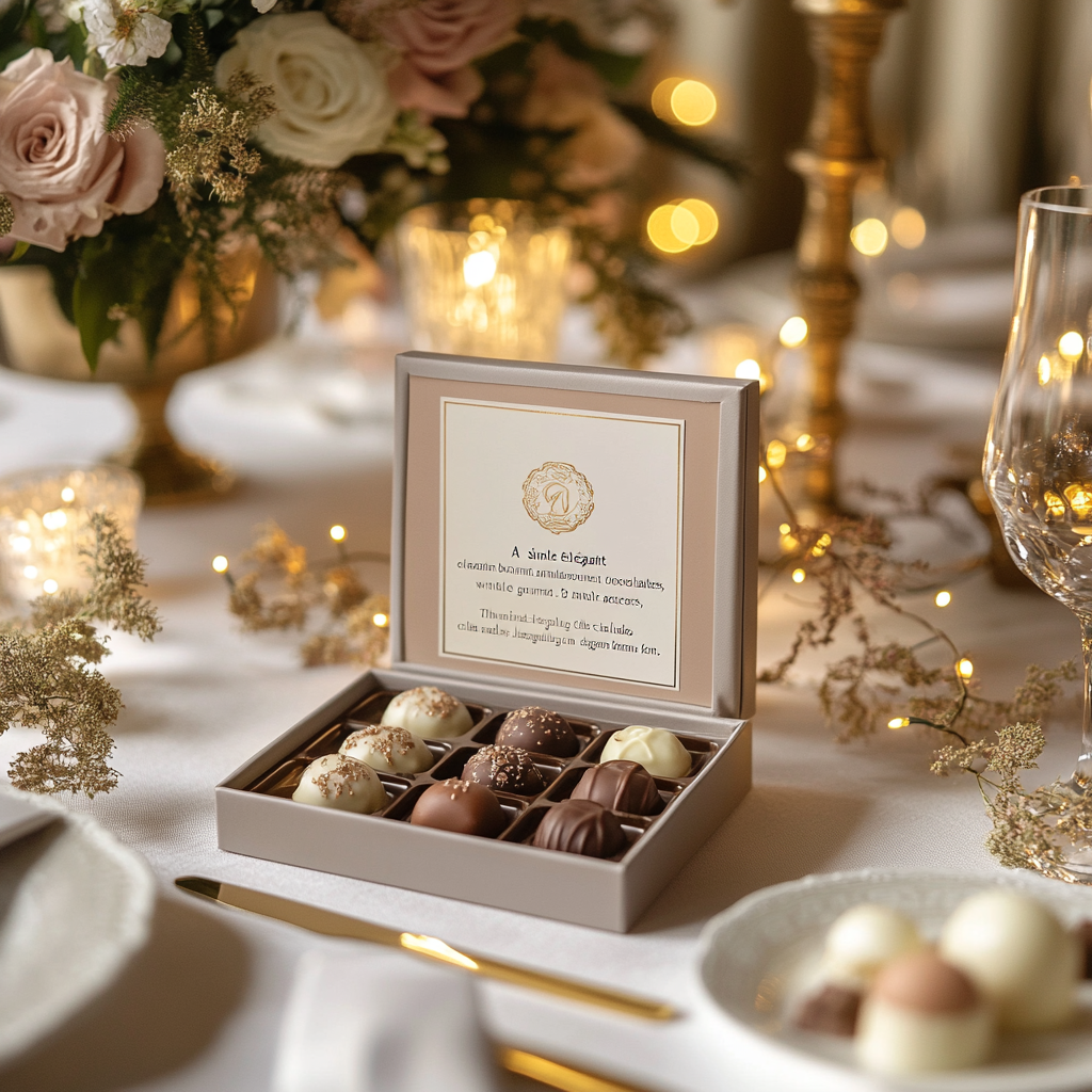 Luxurious Chocolate Box at Elegant Wedding Event