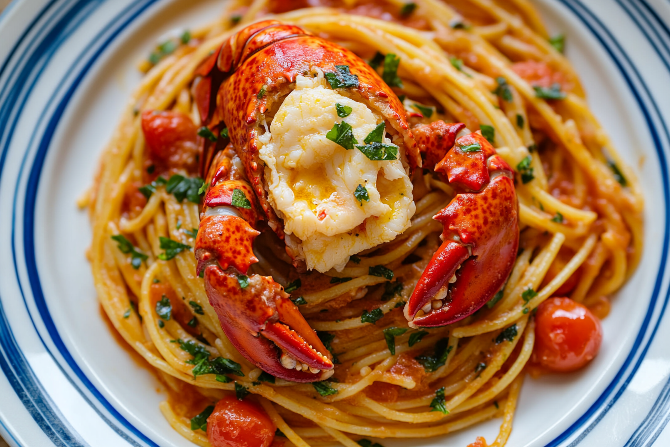 Luxurious Lobster Pasta Food Photography Shot