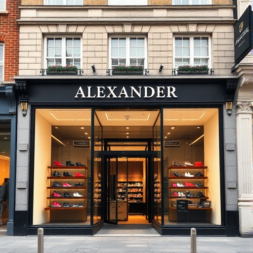 Luxury Shoe Shop Alexander on London High Street 2024.