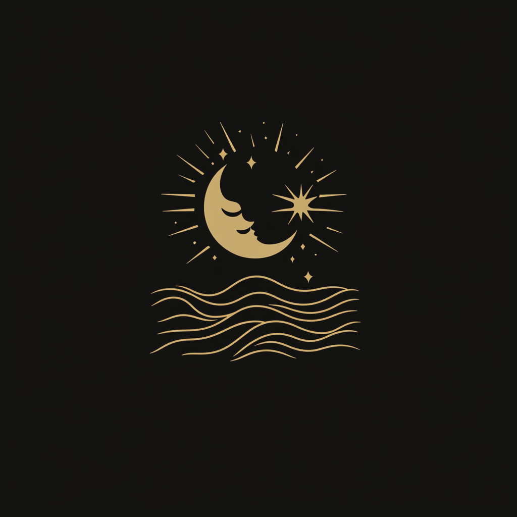 Luxury hotel logo in Dominican Republic with sea spirits.