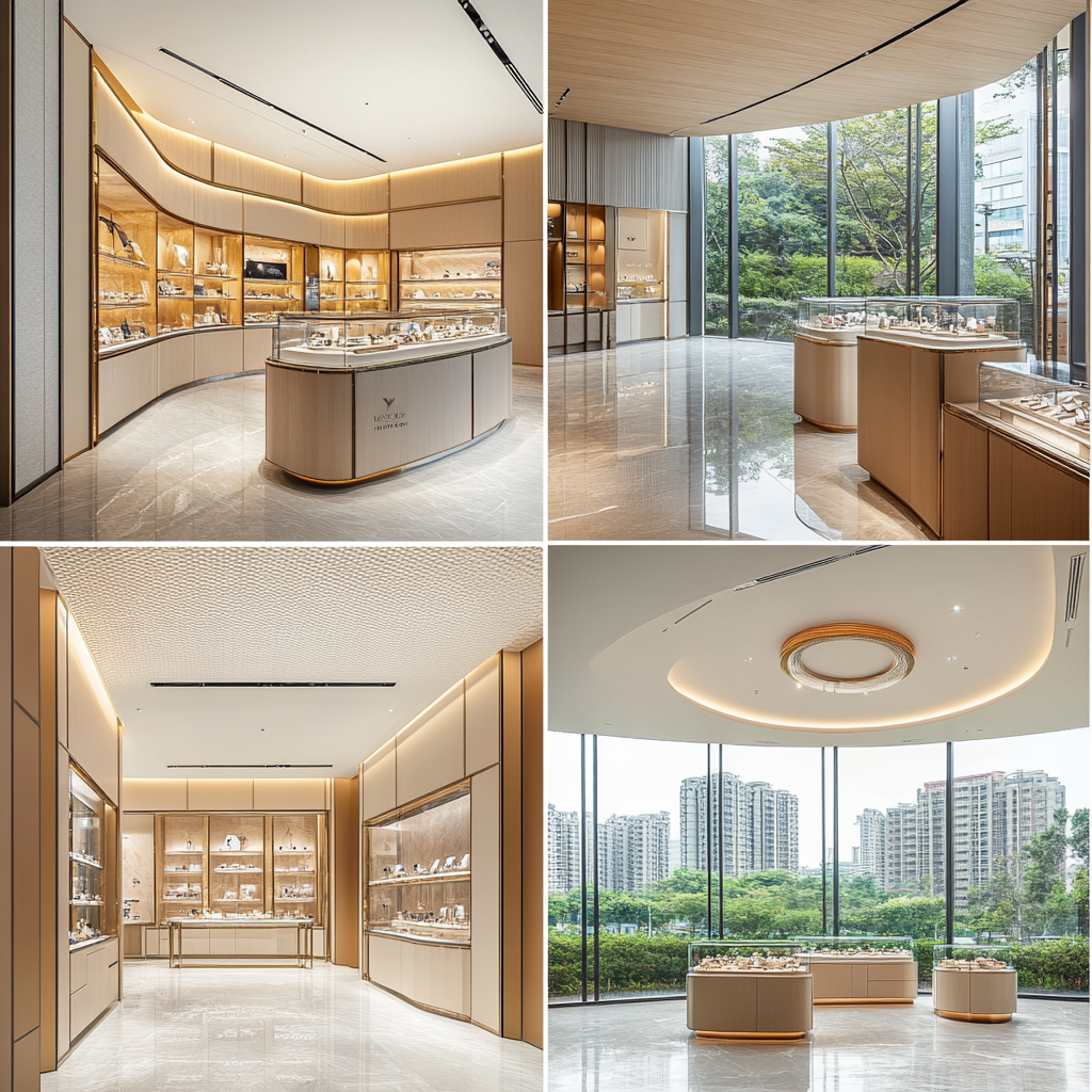 Luxury retail shops in Taiwan's busy city