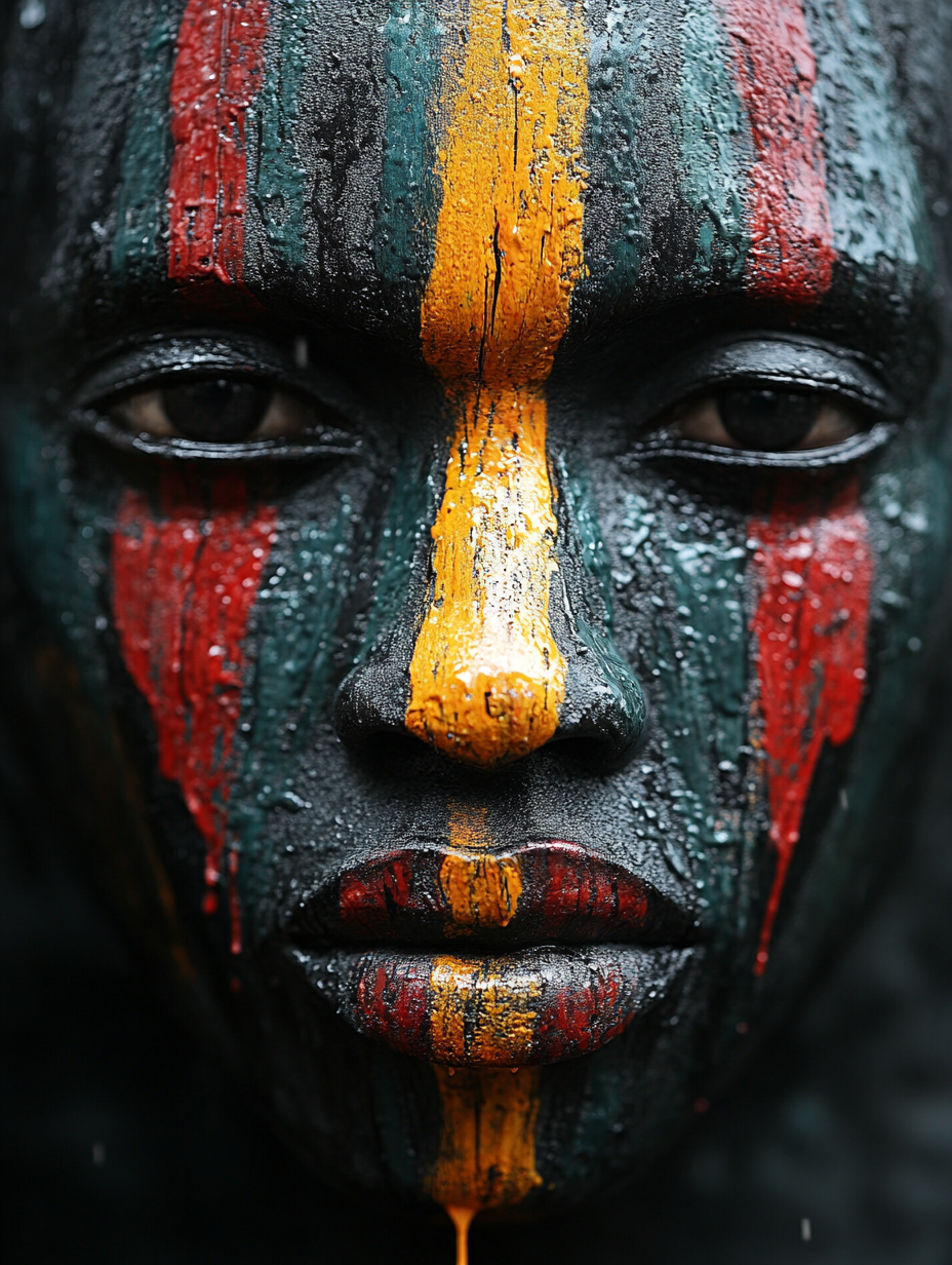 Magazine cover featuring African tribal mask with colorful paint.