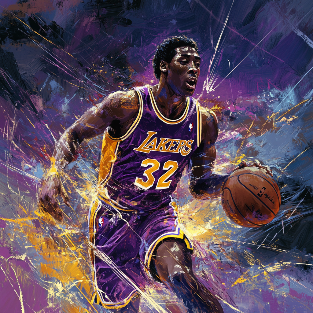 Magic Johnson Basketball Poster Graffiti Art Capture