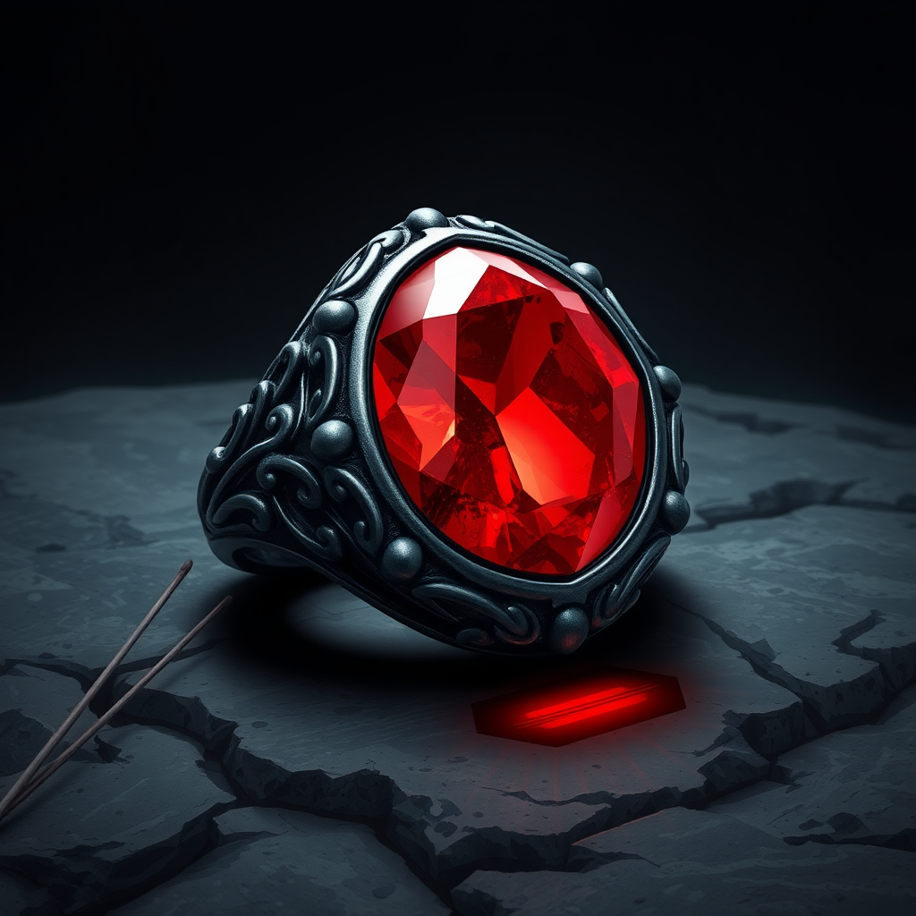 Magic Stone Ring Detailed Illustration Dark Metalv